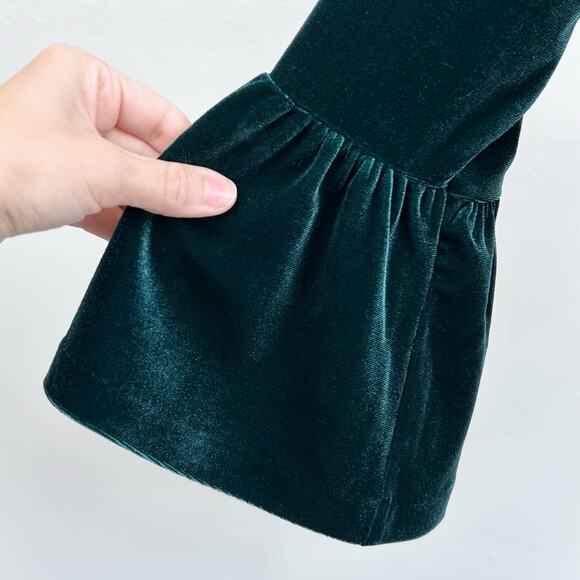 Boden Green Velvet V-Notch Neckline Bell Sleeve Blouse NWT - Picture 6 of 11